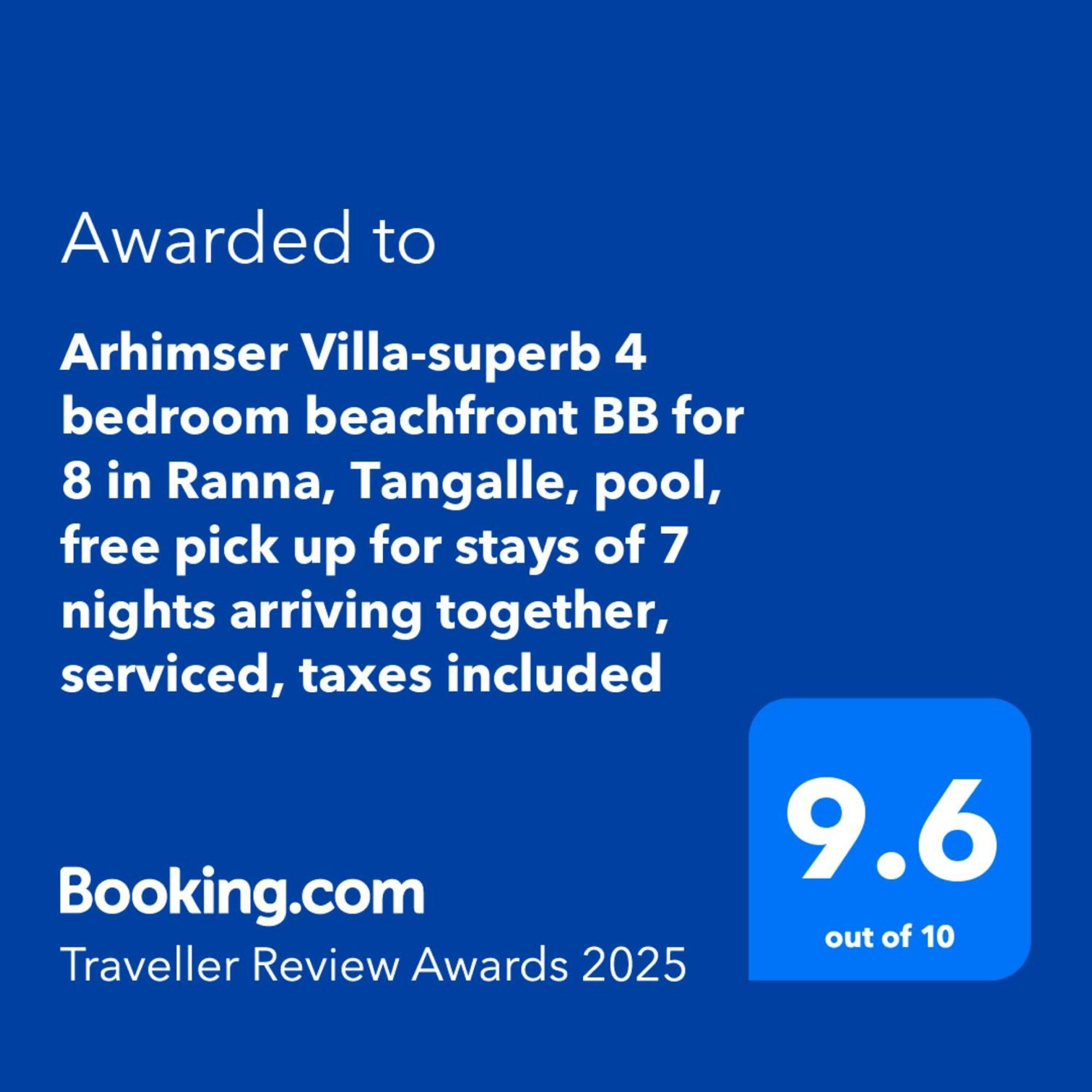 Arhimser Villa-Superb 4 Bedroom Beachfront For 8 In Ranna, Tangalle, Bb, Pool, Free Pick Up For 7 Night Stays Arriving Together, Serviced, Taxes Included Eksteriør bilde